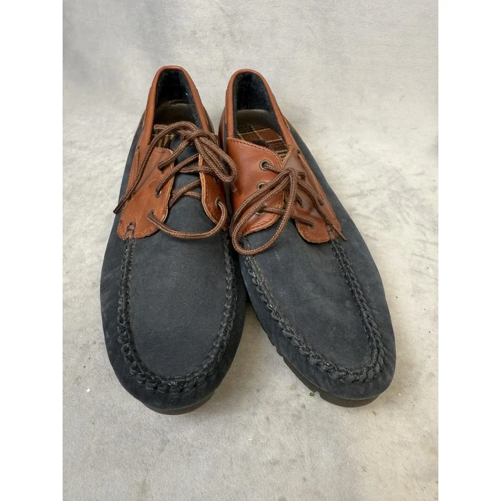 Hush Puppies Shoes Mens Size 10M‎ Leather Moc Toe Casual Lace Up Loafers